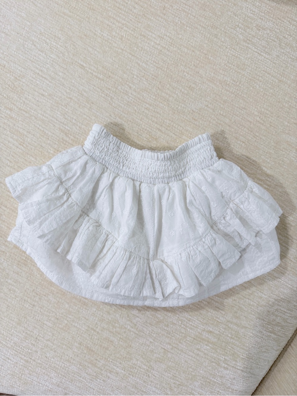 Abercrombie & Fitch White Baby Ruffle Skirt